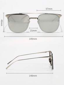 Kính thời trang dáng chữ nhật cổ điển kiểu phi công, tròng kính tráng bạc nhiều màu sắc, gọng nhựa, phù hợp cho cả nam và nữ, thích hợp đeo hàng ngày. - Xem 5