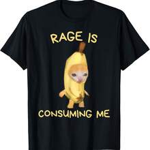 Meme de la rabia que me consume Meme del gato plátano Memes divertidos Camiseta de la generación Z - Negro - Ver 1