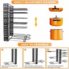 Aimall Multi Layer Storage Rack For Pots, Kitchen Pot Lid Rack, Adjustable Pot Rack, Storage Rack, Vertical Multifunctional Countertop Storage Rack - Black - View 10