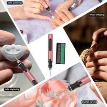 USB Rechargeable Cordless Engraving Machine Portable DIY Rotary Engraver For Jewelry Wood Glass Stone Carving With Comfortable Grip & High Efficiency - Red - View 7