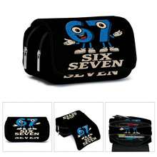 男女通用铅笔盒，双面图案，大容量钱包式卡包，带隔层，适合学生，返校礼物 - 彩色 - 查看 4