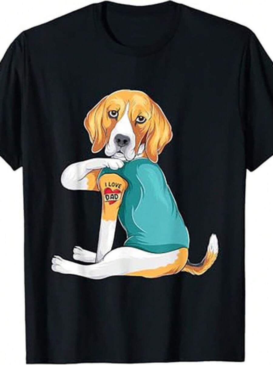 1 Pc 1 Pc Regalo del Día del Padre camiseta divertida de perro Papá Beagle me encanta el tatuaje de papá, camiseta para mujeres, camiseta para hombres, estilo unisex, camiseta deportiva, camiseta de fiesta, camiseta de regalo, talla S-4XL, 100% algodón, camiseta negra para mujeres, camiseta para hombres, estilo unisex, camiseta deportiva, camiseta de fiesta, camiseta de regalo, talla S-4XL, 100% algodón, negra - Negro - Ver 1