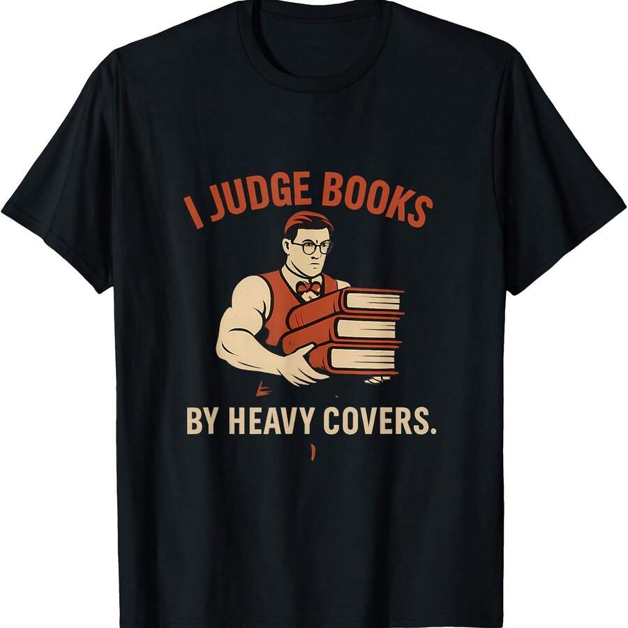 Camiseta de bibliotecario musculoso "I Judge Books" de Heavy Covers - Negro 4 - Ver 1