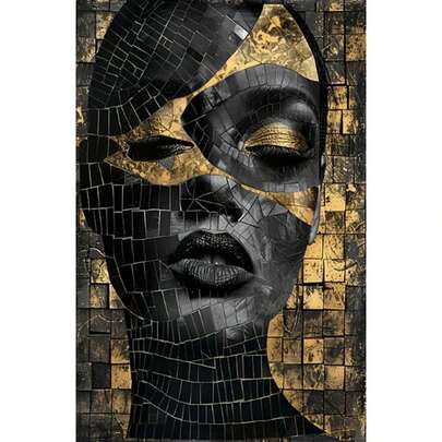 Modern Women Mosaic Diamond Art Painting Kit, Wall Decor Art For Living Room And Bedroom, Adult Handmade Craft