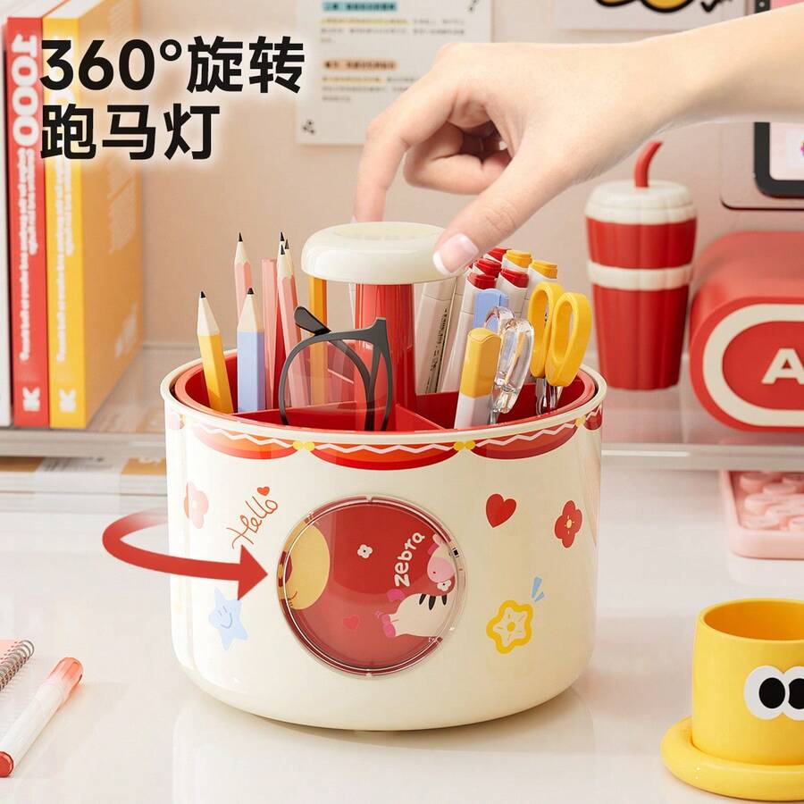 Multifunctional Desk Organizer, Mini Trash Can Pen Holder, Creative Desktop Stationery Storage, Suitable For Office, School, Back To School, New Year Gift - Single Piece - View 1