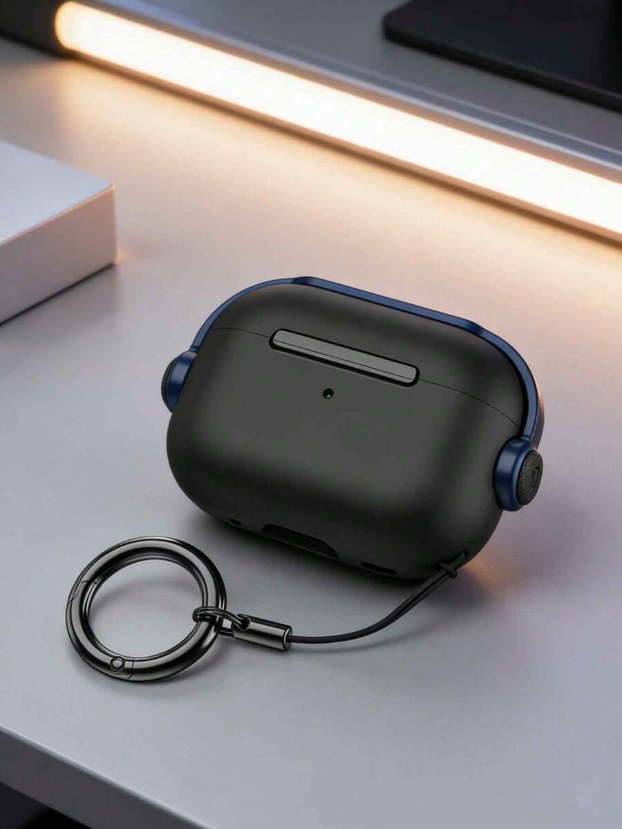 1pc Blue & Black Music Boy Earbud Case, Compatible With Apple 1/2/Pro Series - Multicolor - View 1