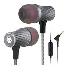 Super Bass 90%- Auriculares con aamiento de ruido con micrófono y estuche-Asombrosos efectos de sonido y una experiencia de juego para mujeres hombres s-Jack de auriculares compatible con Apple-013 - Plateado - Ver 8