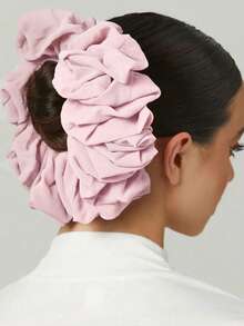 1 pieza Hijab interior de gasa con scrunchie, accesorio para el cabello de mujer con broche de unicolor, coletero - Multicolor - Ver 12