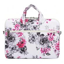 Chrysanthemum Pattern Water Resistant Laptop Shoulder Messenger Bag For MacBook Pro 16 Inch And 15.6 Inch 16 Inch Laptop - 菊花 - 查看 7