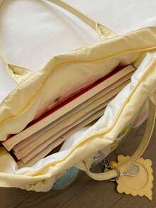 Túi đeo vai kiểu Nhật Bản bằng nylon trong suốt hình búp bê bắp rang bơ, dung tích lớn, thích hợp sử dụng hàng ngày, đi làm, họp mặt, cosplay, làm quà tặng, túi đeo chéo cho nữ. - Màu vàng - Xem 9