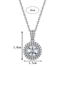 BLOVEMEE 1件优雅奢华925纯银1克拉6.5毫米莫桑石吊坠项链，适合女性日常通勤、派对、度假、情人节、母亲节、结婚纪念日等场合，闪亮珠宝礼品。 - XL0107M - 查看 3