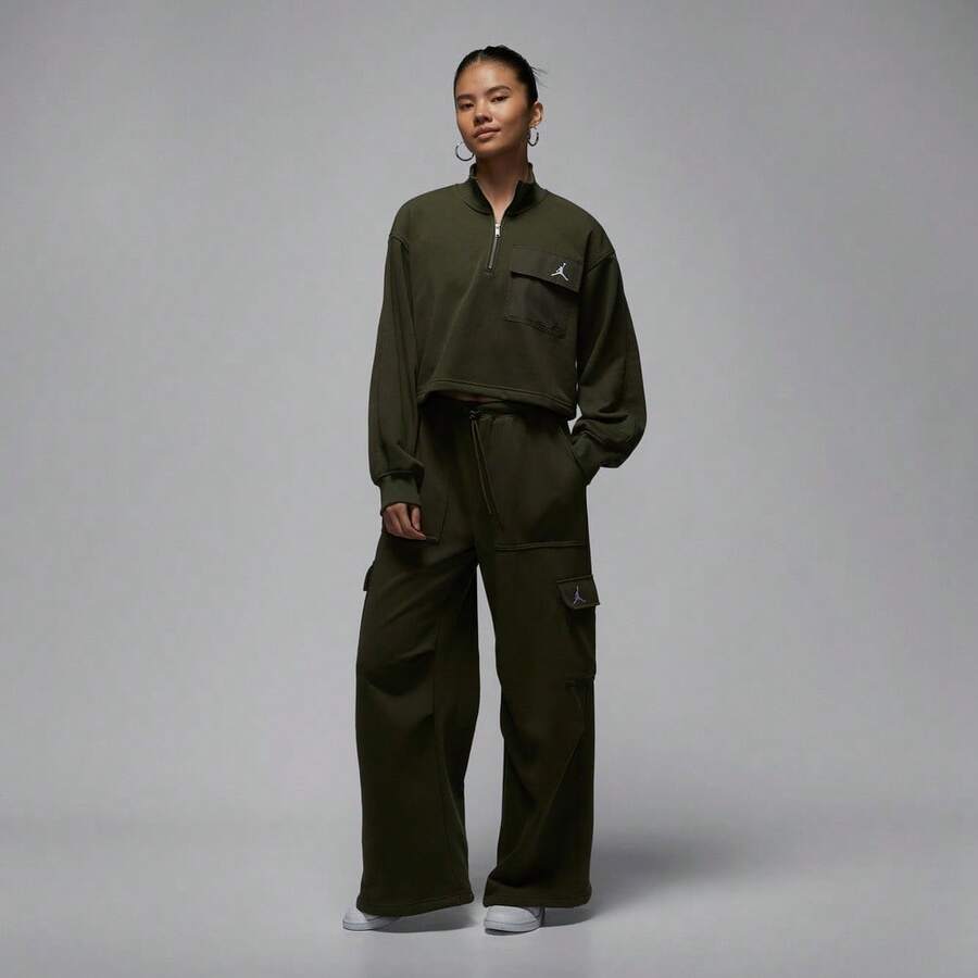 Jordan Women's AS W J BRK FLC FT CARGO PANT Woven Pants IF1061-325 - Green - View 1