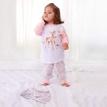 Children's Pajamas For Boys, Girls, And Unisex, In Cotton Fabric. 2-Piece Pajama Set, Long Sleeves, Pants With Elastic Waistband, Comfortable, Sizes 1 To 4 Years, Cute Print. - 淺粉色 - 查看 4