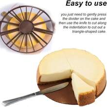 1个可重复使用的面包/蛋糕分割器，圆形10/12片切割器，食品级PP材质，耐用蛋糕切割工具 - 彩色 - 查看 5