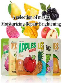 6片装滋养舒缓水果面膜套装，包含火龙果、黑莓水、梨、芒果、菠萝和苹果六种口味，修复肌肤，抗衰老，促进胶原蛋白生成。 - Collagen - 查看 3