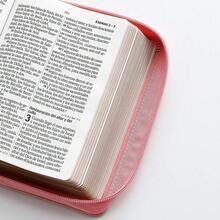 Biblia Con Cierre Portatil Para Mujer Letra Grande 12 Puntos RV1960, Imit Piel Rosa Floral - Single Book - View 6