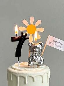 1件 0-9 黑色皇冠造型數字生日蠟燭，生日蛋糕裝飾，生日派對裝飾，3D皇冠設計數字蠟燭，適用於生日、週年紀念、性別揭曉派對、單身女派對、畢業典禮 - 黑色 - 查看 3