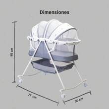 Cuna Moisés Para Bebé P759 Bambineto Plegable Con Base Color Gris - Gris - Ver 6