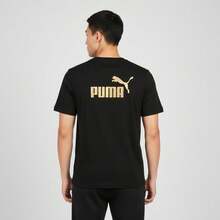 Puma Men's Essentials Short Sleeve Knit Crew Neck T-Shirt 69444801 - Black - View 2