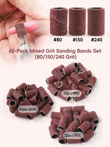 Bộ 60 đai mài móng điện PEACECOLOR, độ nhám #80 #150 #240, giúp mài móng nhanh chóng, phụ kiện máy mài móng điện chuyên nghiệp phù hợp cho người mới bắt đầu và các tiệm làm móng chuyên nghiệp, dụng cụ chăm sóc móng tại nhà và làm mịn da chân. - Nhiều màu - Xem 7