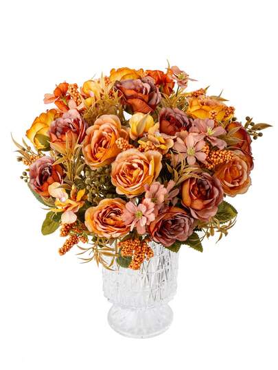 1/3pcs Artificial Rose & Peony Flower Bouquet Decor, Suitable For Wedding/Home/Bedroom/Living Room/Dining Table Decoration, Bridal Bouquet, Valentine's Day, Birthday, Graduation Ceremony