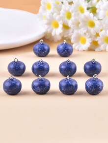 10pcs 3D Realistic Blueberry Resin Jewelry Pendant - Purple - View 6