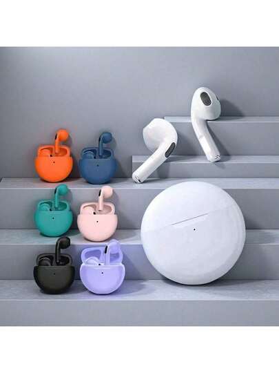 Auriculares inalámbricos Bluetooth Pro 6 TWS verdaderos, auriculares inalámbricos Bluetooth, auriculares con cancelación de ruido con micrófono, auriculares inalámbricos Pro6 para teléfonos inteligentes, auriculares verdaderamente inalámbricos, auriculares de música minimalistas para parejas, auriculares deportivos mini, auriculares inalámbricos TWS verdaderos, auriculares de alta definición con graves Dolby 9D HIFI estéreo, auriculares para juegos, auriculares inteligentes