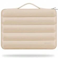 Funda protectora para portátil de 14 pulgadas compatible con Air 15 M4 M3 M2, Pro, 14-15 pulgadas HP ASUS Chromebook, bolsa de ordenador impermeable con asa, beige - Beige - Ver 1
