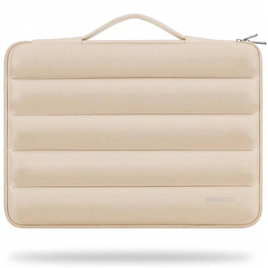 Funda protectora para portátil de 14 pulgadas compatible con Air 15 M4 M3 M2, Pro, 14-15 pulgadas HP ASUS Chromebook, bolsa de ordenador impermeable con asa, beige - Beige - Ver 1