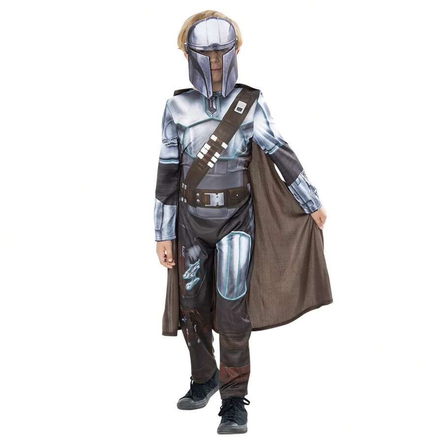 KIWI Mandalorian Green Costume In Box For Kids - Officially Licensed Star Wars Saga Character Costume - Iconic Character Costume, Authentic Mandalorian Design - Mandalorian Green Costume In Box - Perfect For Carnival, Parties, And Themed Events - 彩色 - 查看 1