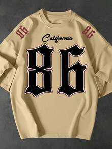 Kit Of 3 Oversized T-Shirts, Street Style, Streetwear, California, Sizes 30, 23, 96, Unisex, 100% Cotton, Loose Fit - Bege-Chocolate-Off - 查看 2