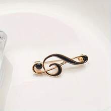 Alloy Enamel Music Note Brooch, Minimalist & Elegant Lapel Pin For Suit, Shirt, Unisex - Multicolor - View 1
