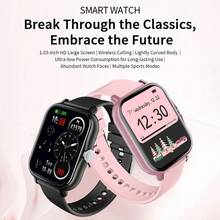 DESERTCAT Smart Watch (1.83-Inch Full Touch) – Message Notifications, Call Answering Support, Sports Pedometer, All-Round Health Monitoring, Works WithiPhone & Android Phones, Alloy Case + Silicone Strap, Great Gift Choice For Birthdays & Holidays - Apricot - View 2