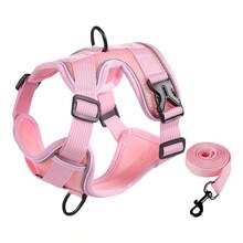 Soft Mesh Puppy And Leash Set, Escape Proof Cat , Adjustable Reflective Vest For Training Walks, Small/Medium Dogs & Cats - Multicolor - View 14