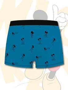 Disney 时尚迪士尼3D蓝色米奇印花男士平角内裤，日常休闲必备内衣 - 彩色 - 查看 3