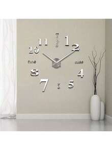 1pc Creative DIY Wall Clock, Fashionable Wall-Mounted, Minimalist Home Decor Clock, Equipped With Quiet Quartz Movement, No Drilling Required, Suitable For Bedroom, Home Decor, Room Decor, Wall Clock, Dorm Decor, Back To School Season - Multicolor - View 6
