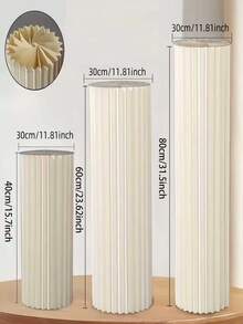 3/4/5/6pcs Paper Board Pedestal Stand, Foldable Column Stand, Wedding Prop, Floor Display Pillar, DIY Base Box With Round Top Foldable Paper Tube Column Base, Material: Paper, Load Bearing Capacity: 20kg - White - View 8