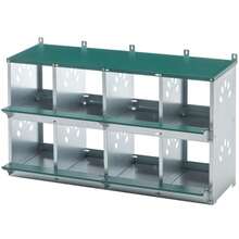 8-Compartment Laying Hen Nesting Box, Wall-Mounted Metal Chicken Nesting Box, Coop Nesting Box With Coarse Ventilation - Dark Green + Transparent - View 7