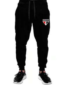 Kit Camiseta + Calça Moletom Futebol Time São Paulo Futebol - Preto - Visão 3