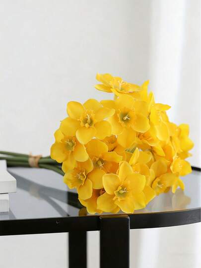 3/6/12pcs Spring And Summer New Narcissus Simulation Flowers, Lifelike Artificial Narcissus Flowers, Very Suitable For Home Decoration, Kitchen, Living Room, Bedroom Placement, Wedding Brides Holding Flowers
