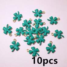 10pcs 13x10mm Stainless Steel Enamel Clover Flower Charms Pendant Stainless Steel DIY Jewelry Making Accessories Findings - Four Leaf Clover - View 13
