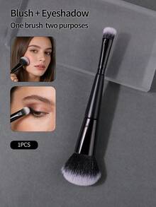 1pc Soft Dual-Ended Multi-Functional Makeup Brush Set, Blush, Powder, Eyeshadow, Blending Brushes, Beginner & Professional Portable Cosmetic Tool - Black - View 3