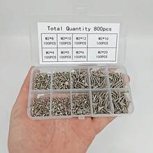 1070pcs Wood Screws Assortment Kit, Tips Wood Screws Set, Screws, Flat Head Assorted Screws M2 X 4/5/6/8/10/12/16/20 Carbon Steel Nickel Plated - Screw - View 12