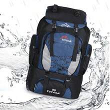 80L Extra Large Hiking Camping Backpack Rucksack Waterproof Travel Luggage Bag Blue - Blue - View 5