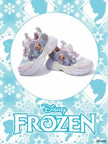 Disney 1 đôi giày thể thao trẻ em chủ đề Frozen, bao gồm giày công chúa , công chúa Anna và công chúa Arendelle, thích hợp cho sinh hoạt hàng ngày, các hoạt động thể thao ngày lễ và ngoài trời. Đế giày thoải mái, chống trơn trượt và thoáng khí. - Màu tím - Xem 3