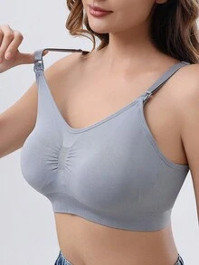 Hart & Haze Grey Nursing Bra With Hands-Free Breast Pump, Maternity Bra - Light Grey - View 6