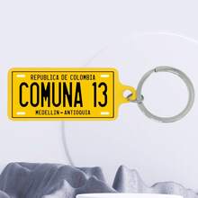 1个哥伦比亚城市名称元素双面UV印刷钥匙扣,男女通用时尚配饰包包挂饰钥匙圈 - 彩色 - 查看 28