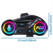 Y13 Motorcycle Helmet Speakers With High Battery Life, IP56 Waterproof, Auto Answer/Call, Music Control, Smart Noise Cancellation, Wake-Up Function, 2 Microphone Types - Suitable For All Helmets (No Intercom Function) - Y13 - View 3