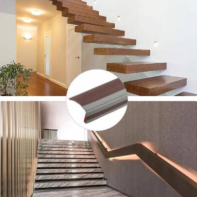 25 m / 82 pies Negro/ Gris/ Café Moldura para bordes de escaleras Autoadhesiva Moldura para bordes de escaleras Protector de goma antideslizante Despegar y pegar Borde antideslizante para uso en interiores y exteriores, protector de bordes de escaleras 82 pies PVC Antideslizante Anticolisión Autoadhesivo Moldura para bordes de escaleras en forma de L para interiores y exteriores - Estructura 3D en forma de L, corte DIY - Adecuado para escaleras residenciales, escalones de villas, peldaños de balcones, rampas de garaje, habitaciones de personas mayores, habitaciones de niños pequeños, guarderías, escuelas, edificios de oficinas,   Traducción realizada con la versión gratuita del traductor DeepL.com