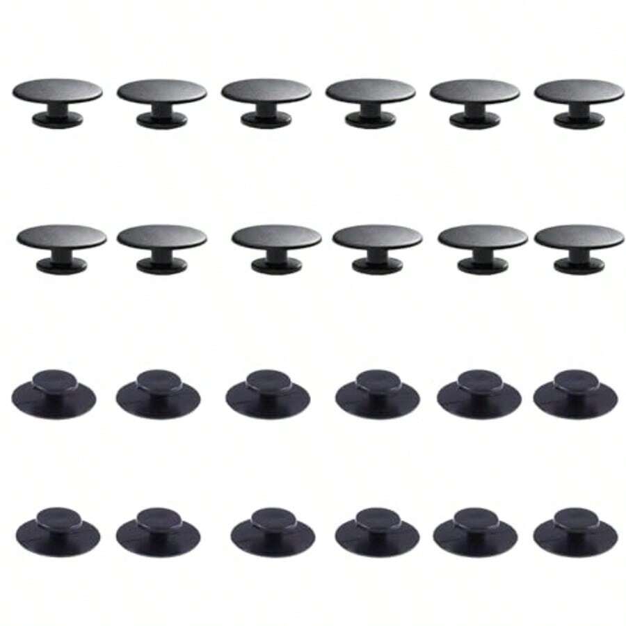 24 Pcs Blank Bit Accessory For Bogg Bags 18mm Customizable Insert Charm Rivets In Black Perfect For Personalized Bag Charms - như hình ảnh - Xem 1